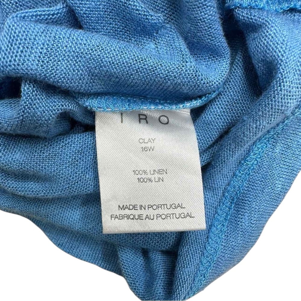 IRO Blue Distressed 100% Linen Top Size XS - Picture 6 of 8